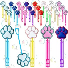 24 Pcs Paw Print Bubble Wands – Pet Dog Puppy Birthday Party Favors, Goodie Bag Stuffers, Piñata Fillers & Party Supplies for Themed Gatherings & Celebrations