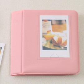 3 inch Mini Photo Album 64 Pockets Photocard Holder Card Case Book Mini Photo Album (pink)