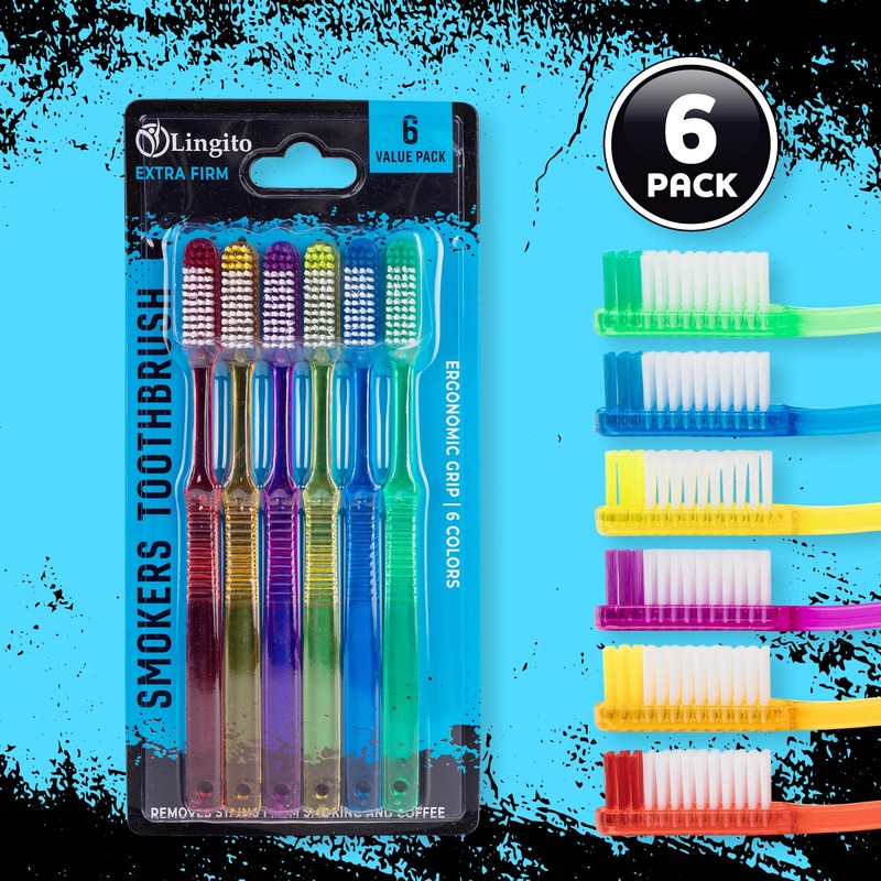 Extra Firm Toothbrush Set for Adults or Smokers Travel Toothbrush