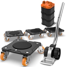 ONEON Furniture Mover Plus, Upgrated to Full Carbon Steel Panels Dolly, Reinforced Rib Design, Increased Weight Capacity, with Furniture Lifter, Easy Heavy Lifting