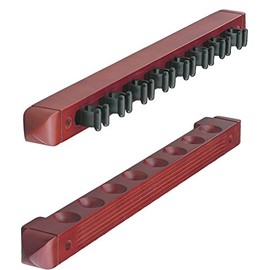 Fat Cat 52-0103 Wall Mounted Hardwood Billiard/Pool Cue Rack (2 Piece), Mahogany