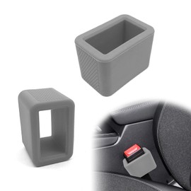 stymart 2PCS Safety Belt Buckle Holder, Silicone Safety Belt Buckle Booster, Keep the Safety Belt Buckle Upright and Stable, Silicone Safety Belt Buckle Booster Suitable for Kids (Gray)