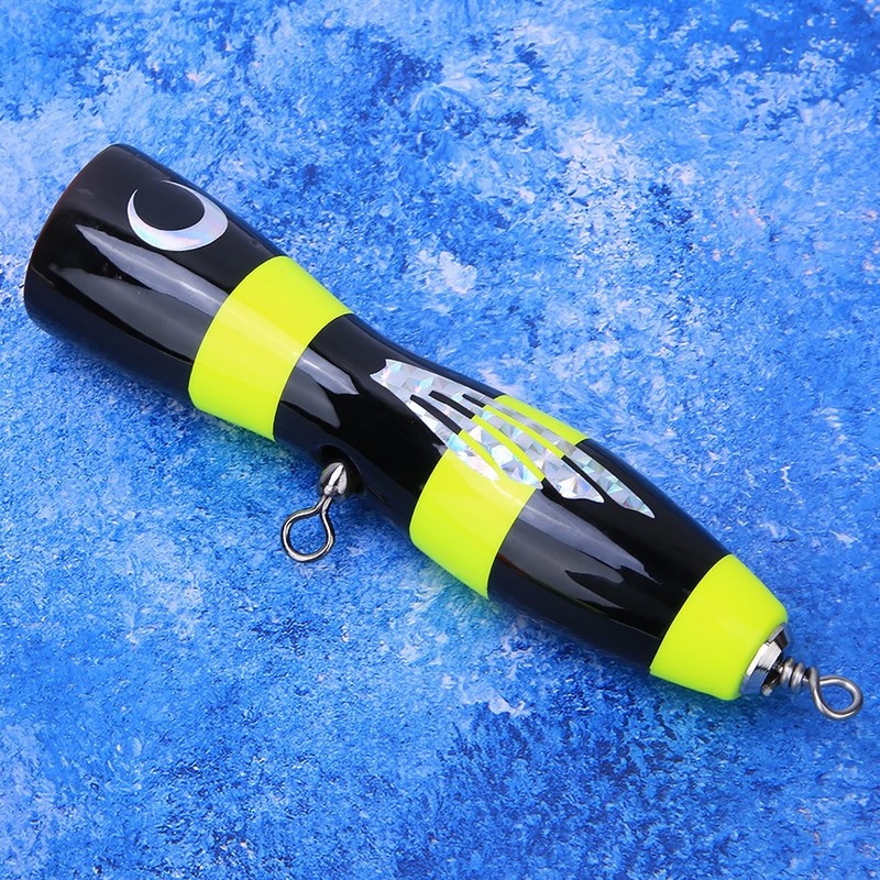 Wooden Large Artificial Popper Fish Lure Topwater Simulation Bait Sea
