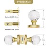 CLCTK Crystal Glass Door Knobs Interior, Passage Round Gold Door
