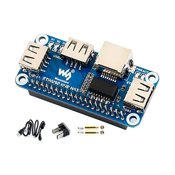 Ethernet/USB HUB HAT Expansion Board for Raspberry Pi 4B/3B+/3B/2B/Zero/Zero W/Zero