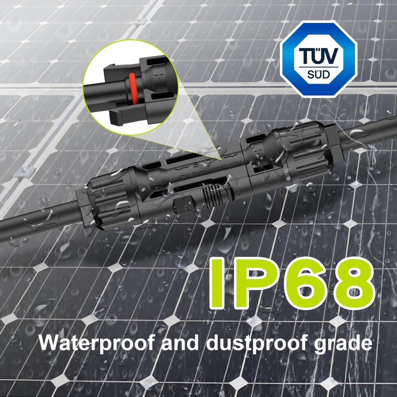 JXMXRPV 4 Pair Solar Connectors for 2 Solar Panels,Tool-Free Solar