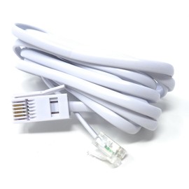 DRUT 2m BT to RJ11 4 Wire (431A) Male to Male UK Telephone Modem Lead Cable (6.5ft, White)