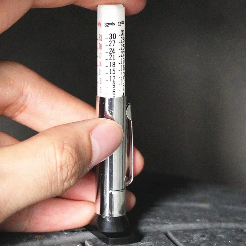 2 Pcs Tire Tread Depth Gauge, Two-Sided Smart Color Coded