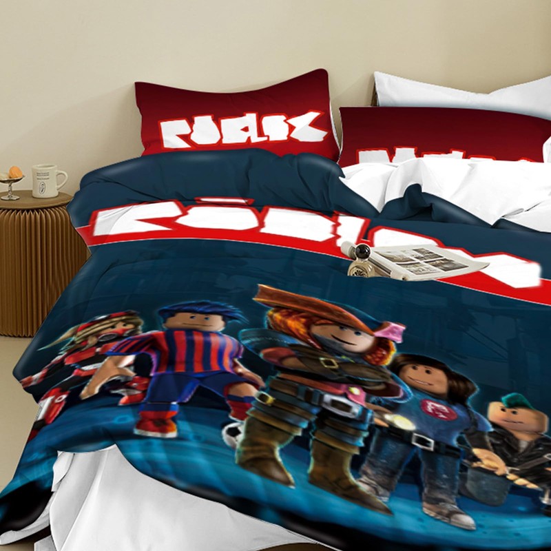 Elie&Eason Roblx Duvet Cover Set, Roblx Bedding Set, 3pcs Single