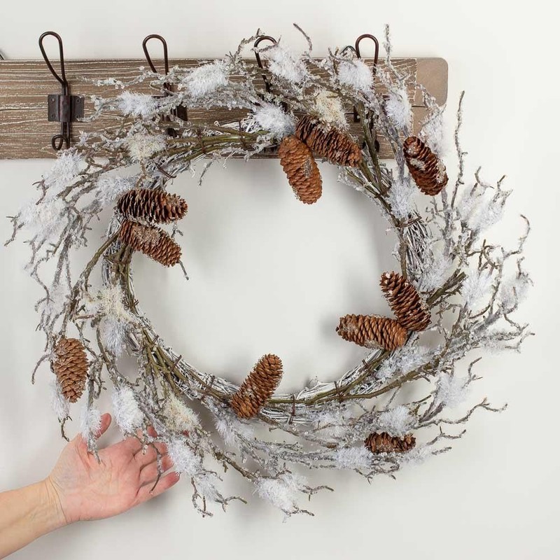 Factory Direct Craft Artificial Twig and Pine Cone Wreath for