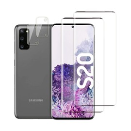 QZJinch [2+2 Pack Screen Protector for SamsungGalaxy S20,Fingerprint ID Compatible,3D Full Screen Protection,Scratch Resistant,HD Clear，Case Friendly