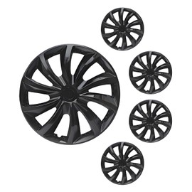 Hubcap Wheel Cover Replacement R16 Hub Caps Universal Wheel Rim Cover ABS Material Exterior Accessories for Car Truck SUV -Set of 4（16-inch，Black）