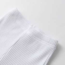 Lala Bear Infant Baby Girl 3 Pack Solid Ruffle Pants Ribbed Casual Leggings White & Pink & Black 6-9 Months