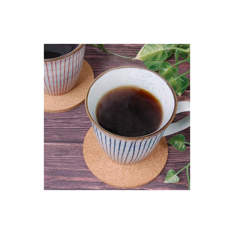 Good-L Cork Coasters Round (W Polished) (Diameter 3.5 inches (90