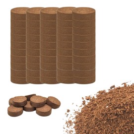 Maxona Seed Starter Coco Coir Peat Pellets - 50 Pcs 50mm (30g/Pcs) Compressed Pellet Mulching Medium for Plant, Easy to Expand, Organic Fiber Husk Substrate for Plants, Flowers, Herbs and Seedlings