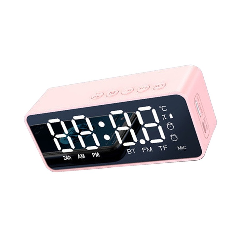 Digital Alarm Clock with BT Speaker, Mirror LED Display Clock