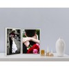YiPinYin 5x7'' Hinged Double Simply Silver Metal Picture Frames, Elegant