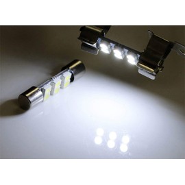 iJDMTOY 4pc White 6-SMD 29mm 6614 LED Replacement Bulbs For Car Sun Visor Flips Vanity Mirror Lights