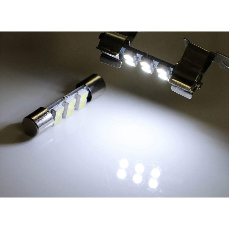 iJDMTOY 4pc White 6-SMD 29mm 6614 LED Replacement Bulbs For