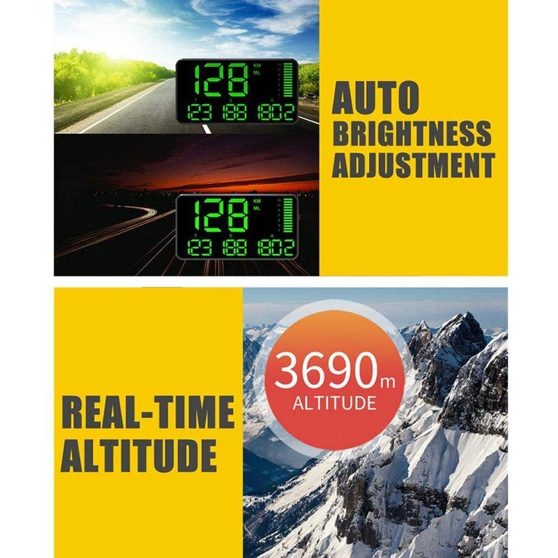 Maizad GPS Speedometer Odometer HUD Digital Display 5.5 inch MPH/KMH