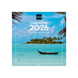 Finocam – Wall Calendar 2026 30 x 30 cm 1 Month per page January – December 2026 + Sept.-Dec 2025 (4 months) reduced | Calendar2026 | Images Paradisiacal landscapes Français