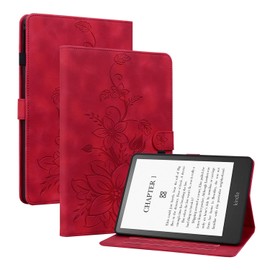 KEDBBAO Case for 7 Inch Kindle Paperwhite (12th Generation 2024) and Kindle Colorsoft Signature Edition 2024, Magnetic Closure Stand Premium Protective Case for Kindle Paperwhite 2024 Case, Red