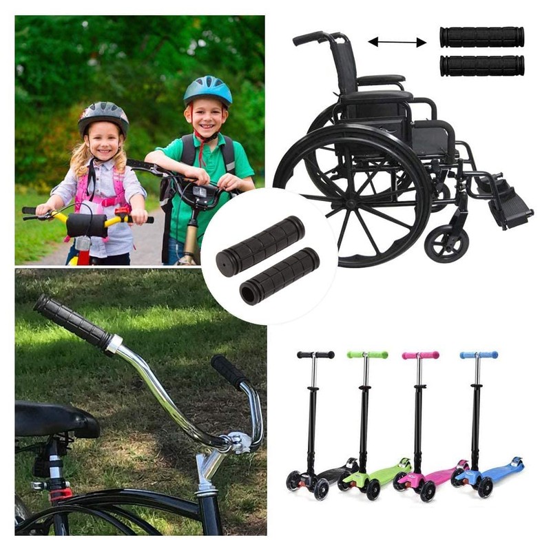 Black Bicycle Grips, Non-Slip Soft Rubber Ergonomic Bicycle Grips Handlebar