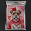 Caroline's Treasures DAC5293GCA7P Border Terrier My Valentine Greeting Cards Pack