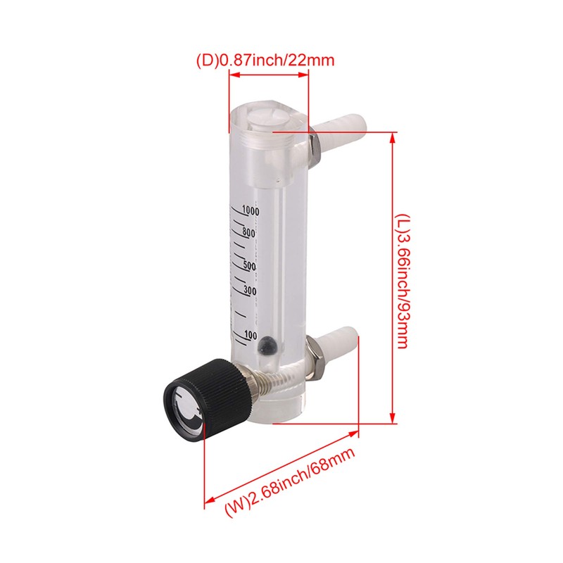 CNBTR 2 Pieces LZM-6 Flow Meter 100-1000ml/min for Oxygen Gas