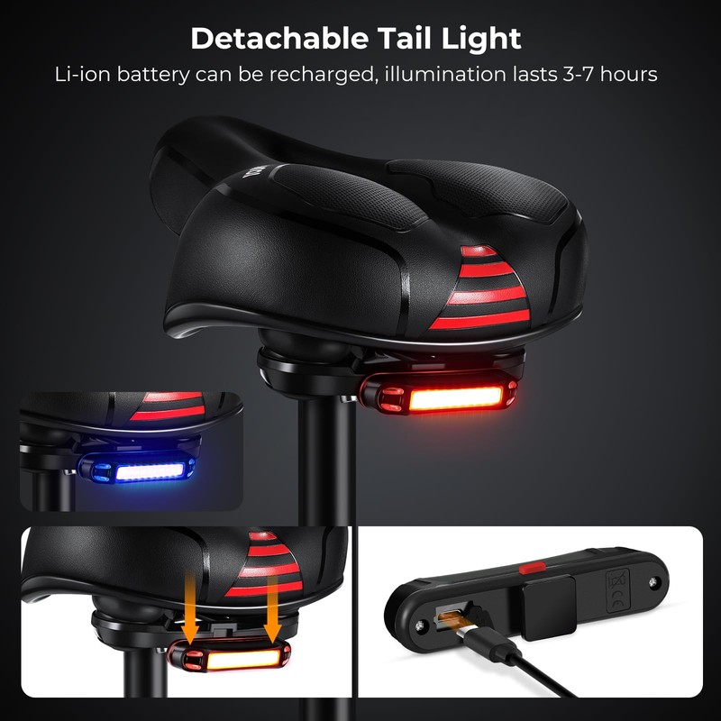 YOUNGDO Ultra Comfortable Bike Saddle, Ergonomic Design, Hollow Design, Double