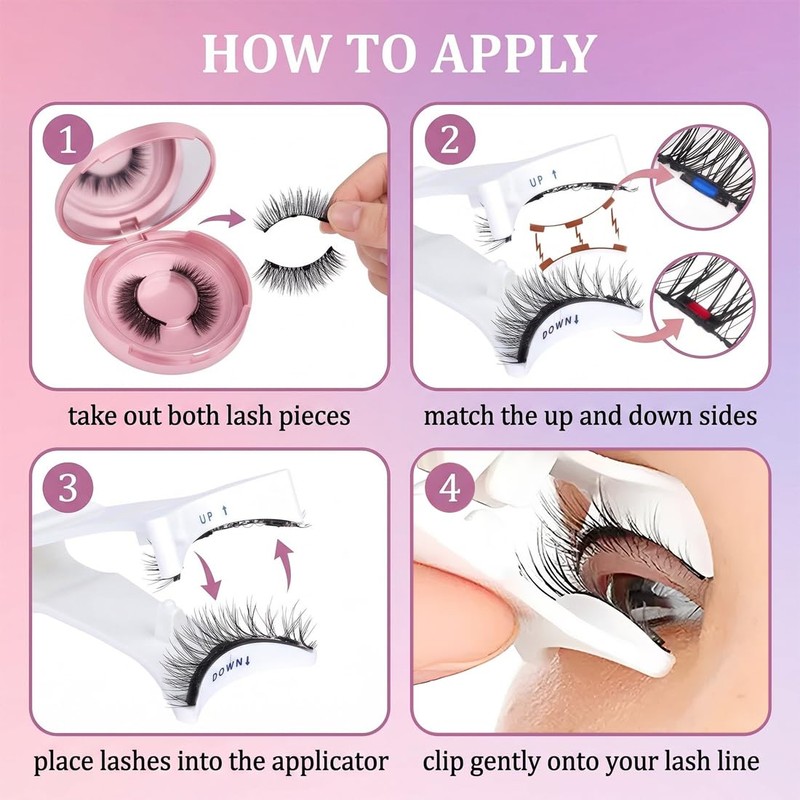 Magnetic Eyelashes Set - Magnetic Lashes with Applicator, Natural Look