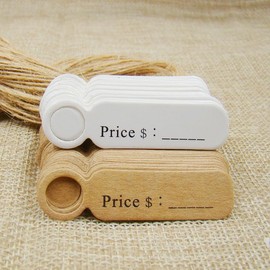 JOEBO Tags, Price Tags, Price Tags, 200 Tags with Thread, Rectangle, Paper Tags, Craft Tags, Price Tags (price)