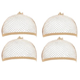 4 Pack Wig Hair Nets - Breathable Set Made of Soft Nylon - Skin-Coloured Elastic Nets for Perfect Wig Binding