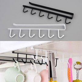 Stainless Steel 6-Hook Space-Saving Kitchen Storage Organizer Mount 2ea