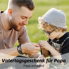 Jbniuay Dad Gifts Father's Day Gift for Dad Bracelet Black Infinity Leather Bangle Infinity for Dad Father Magnetic Closure – Father's Day Gift for Dad, Engraved "Beste Papa", 22.5 cm, Leather