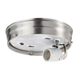 Aspen Creative 22106-09-1, Flush Mount Ceiling Fixture Shade Holder Kit in Brushed Nickel Finish 6-1/4" Fitter, 6-3/4" Diameter x 1-1/2" Height
