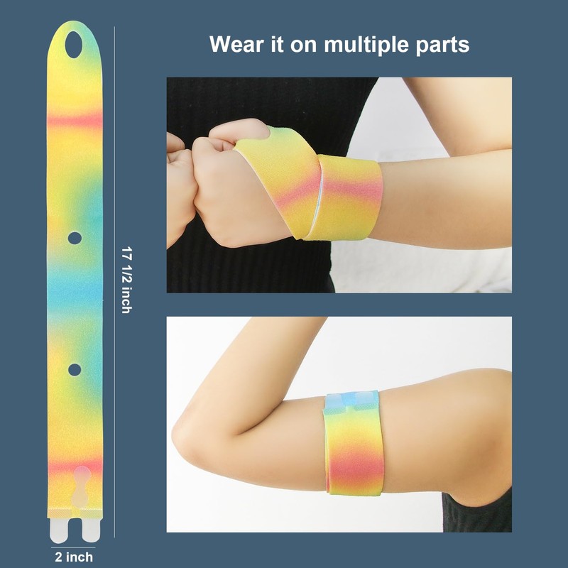 Niupiour 2-Pack Colorful Wrist Brace Compression Support Strap - Adjustable