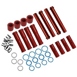 BST BSSP Adjustable Pushrods Cover Kit Compatible with 99-17 Harley Twin Cam Models FLST FXST 1999-2017 Adj. Complete Push Rod Cover Installation Red