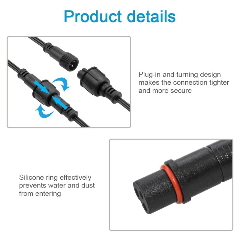 ALITOVE 6.56ft 3 Pin xConnect Extension Cable with 17mm Male