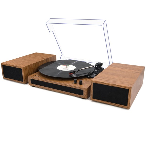 LP&No.1 Record Player, Wireless Turntable with Stereo Bookshelf Speakers,Vinyl Record