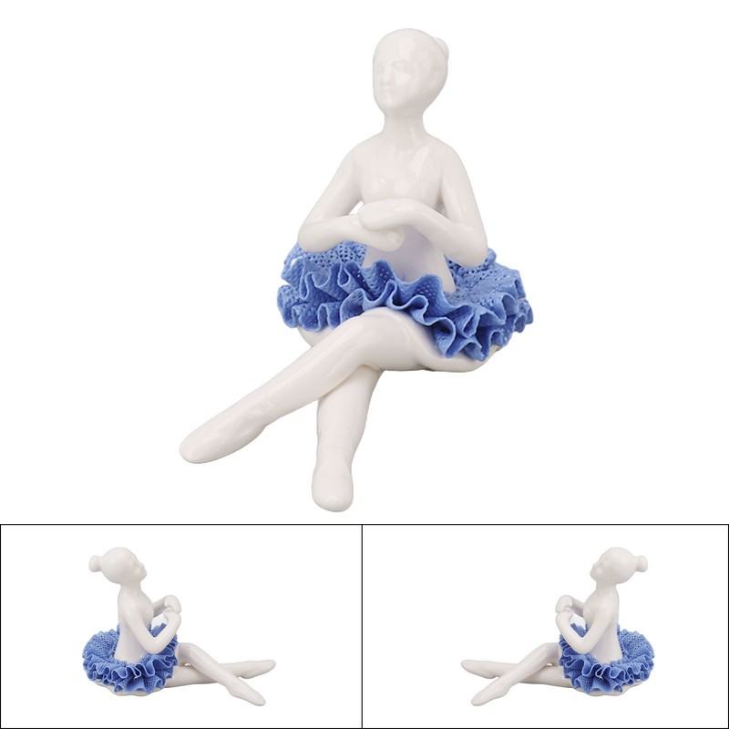 Ballerina Statue Beautiful Relaxed Mood Delicate Ceramic Ballet Dancer Figurine