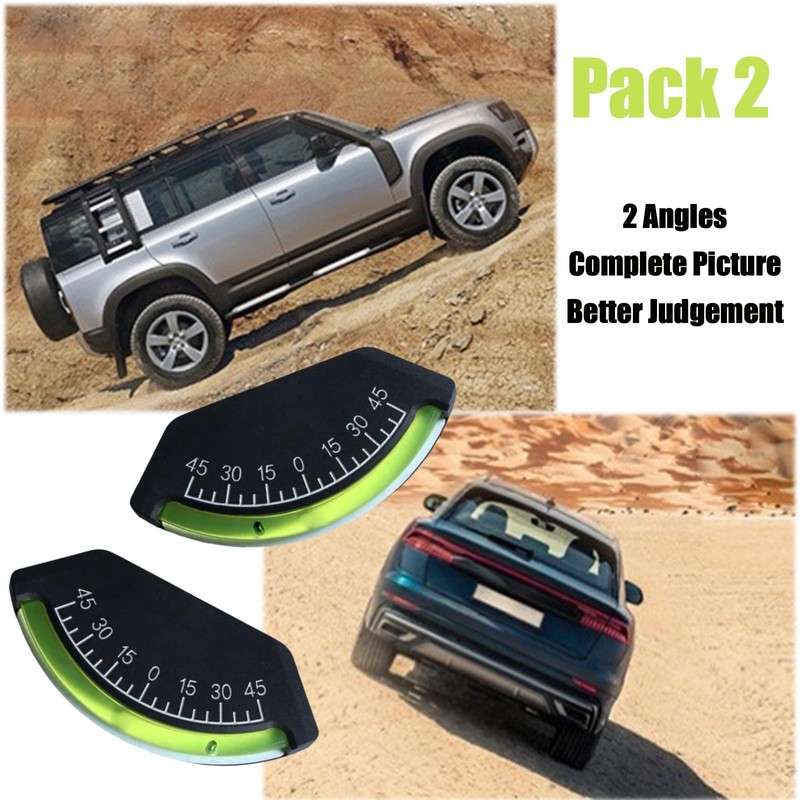 RQG 2 Pack Brass Offroad Inclinometer, High Definition Small RV