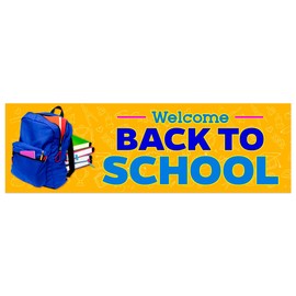 Welcome Back To School Vinyl Banner (Size Options) Medium - 30x96