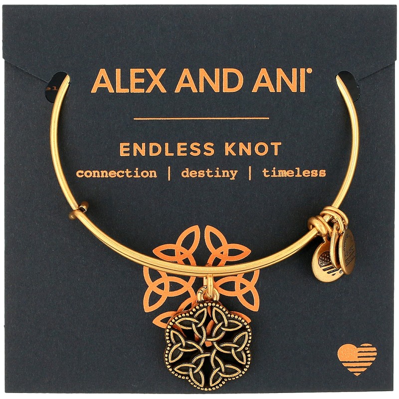 Alex and Ani Endless Knot III Rafaelian Gold Bangle Bracelet