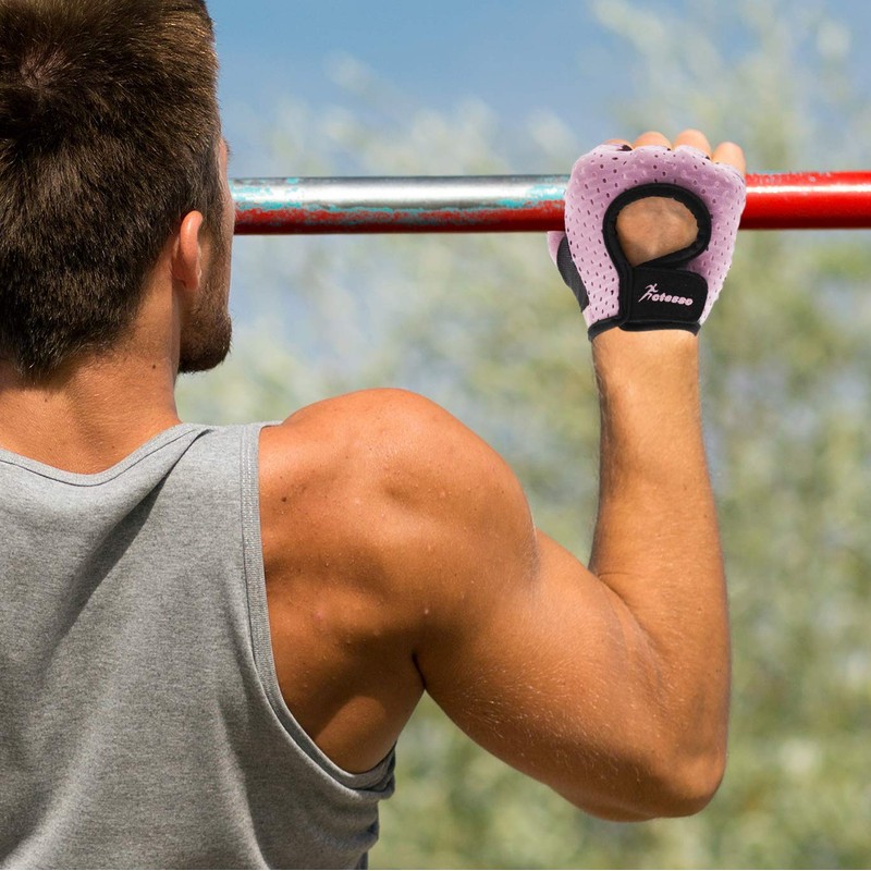 Actesso Breathable Fitness Gloves – Padded fingerless gloves for Biking,