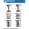 FEINER® Pop-Up Drain Valve, Compression Spring Element, Replacement for Brass