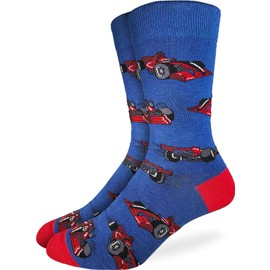 Good Luck Sock Men's Formula Race Cars Socks, Adult, Shoe Size 7-12