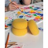 Round Painting Sponges 4 Pack Yellow Artist Sponges for Watercolor,