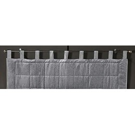 LINDER Firenze Headboard with Loops, (1) 27pourcentcoton 18pourcentlin 55% Polyester (3) 100% Polyester, Grey, 160 x 70 cm