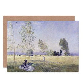 Artery8 Claude Monet Lete Summer Landscape Fine Art Greeting Card Plus Envelope Blank Inside